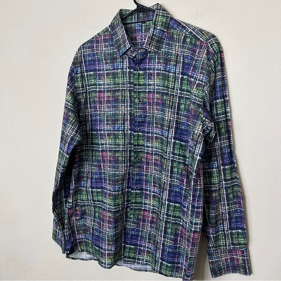 Luchiano Visconti Limited Edition Mens Multi-Color Button Down | Sz L - Picture 2 of 6
